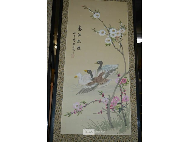 5x gestoffeerde kaders chinees motief 46x91cm - afbeelding 4 van  6