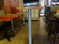 5x houten bartafel vv metalen voet