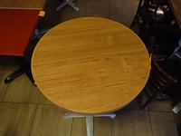 5x houten bartafel vv metalen voet - afbeelding 2 van  3