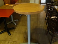5x houten bartafel vv metalen voet - afbeelding 3 van  3