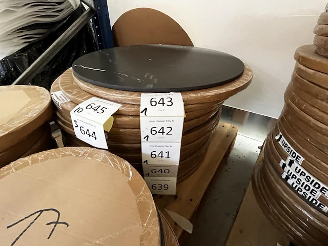 5x keramische salontafelblad round marquina nero matte - 400mm - afbeelding 2 van  3