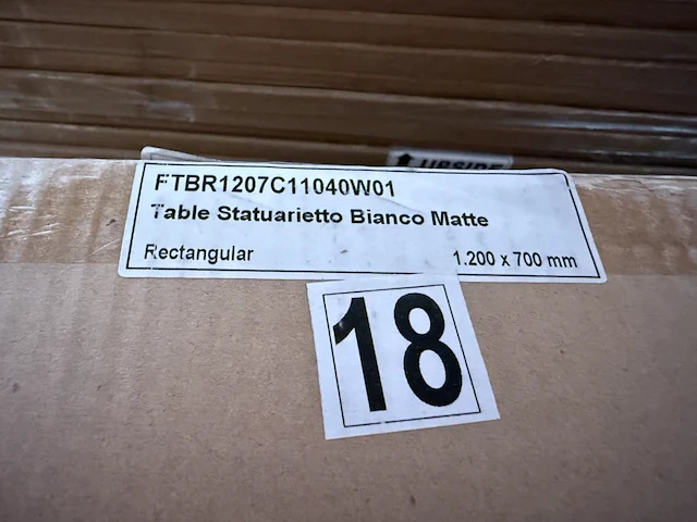 5x keramische salontafelblad statuarietto bianco matte - 1200mm - afbeelding 2 van  3