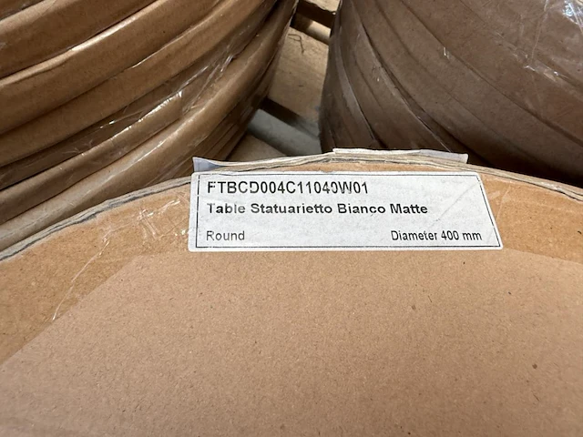 5x keramische salontafelblad statuarietto bianco matte - dia 400mm - afbeelding 2 van  3
