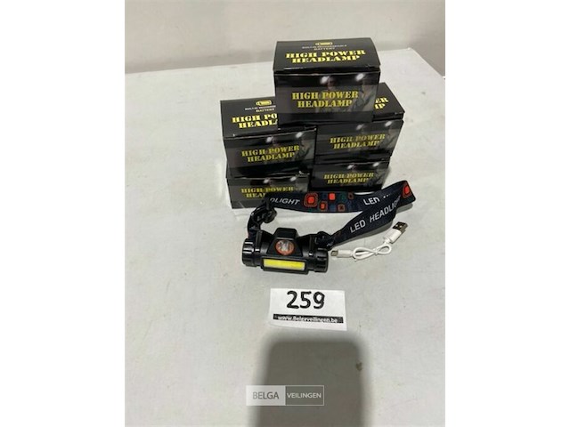 5x led hoofdlamp met usb - afbeelding 2 van  3