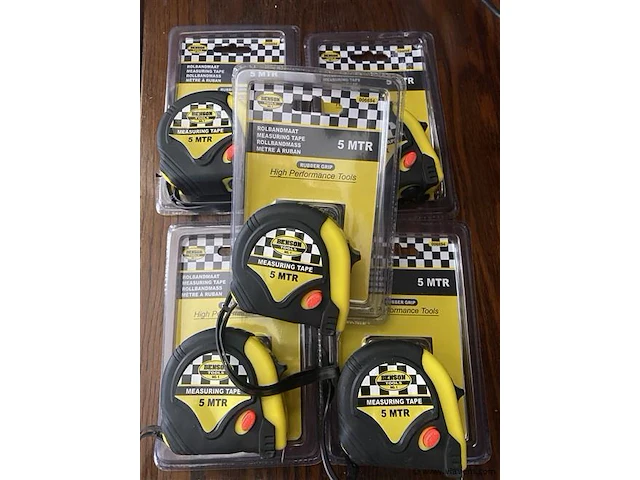 5x rolmaat 5 meter rubber - afbeelding 1 van  1
