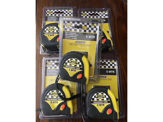 5x rolmaat 5 meter rubber - afbeelding 1 van  1