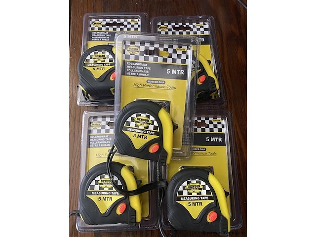 5x rolmaat 5 meter rubber - afbeelding 1 van  1