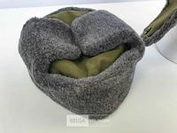 (5x) ussr wintermuts gevoerd, olijfgroen - afbeelding 2 van  4