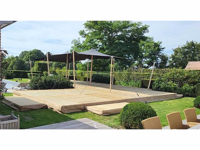 5x12m zwarte stretch tentzeil - afbeelding 1 van  3