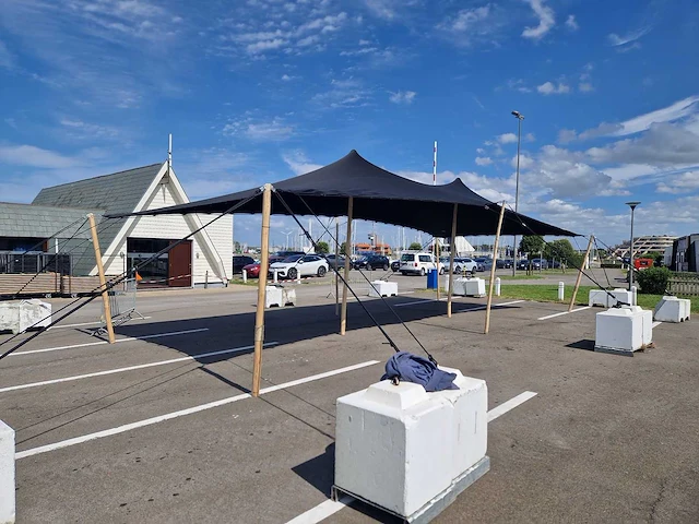 5x12m zwarte stretch tentzeil - afbeelding 1 van  3
