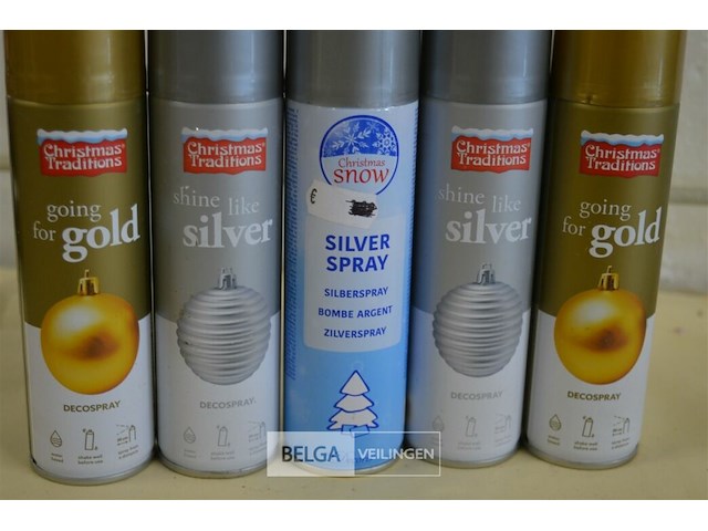 5x150ml deco spray( 3xzilver,2x goud) - afbeelding 3 van  3