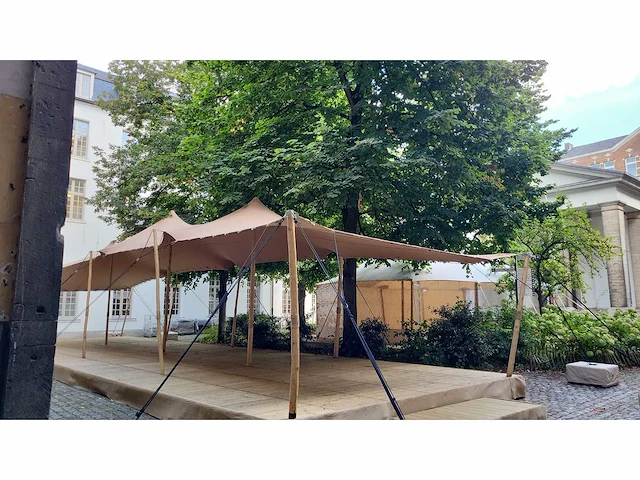 5x20m beige stretch tentzeil - afbeelding 2 van  3