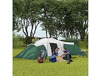6-9 persoons tent met slaapkamers en woonkamer, accessoires inbegrepen, groen - afbeelding 2 van  7