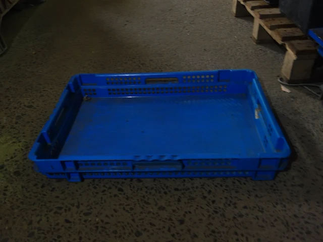 6 blauwe platte stapelbakken - afbeelding 1 van  3