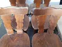 6 cafe stoelen en 2 hoek stoeltjes - afbeelding 1 van  2