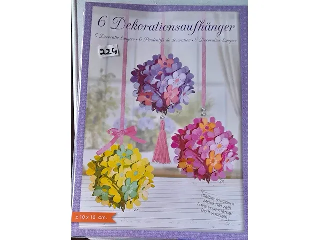 6 decoratieve hangers paars - afbeelding 1 van  5