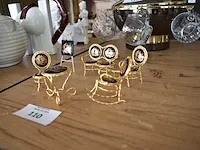 6-delig miniatuur salon koperkleur met medaillon limoges - afbeelding 3 van  6