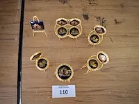6-delig miniatuur salon koperkleur met medaillon limoges - afbeelding 4 van  6