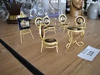 6-delig miniatuur salon koperkleur met medaillon limoges - afbeelding 5 van  6