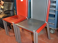 6 design stoelen effezeta (4 rood, 2 grijs) - afbeelding 4 van  6