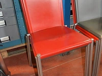 6 design stoelen effezeta (4 rood, 2 grijs) - afbeelding 5 van  6