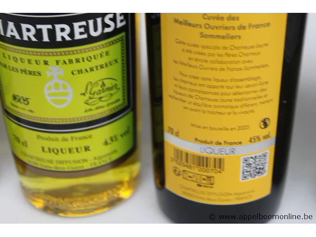 6 diverse flessen sterke drank wo chartreuse - afbeelding 2 van  3