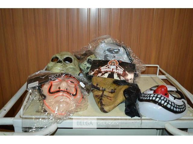 6 diverse halloween maskers - afbeelding 1 van  5