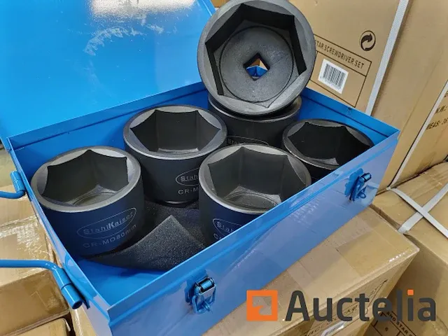 6 dlg zware krachtdoppenset 1" 80-105mm - afbeelding 1 van  5
