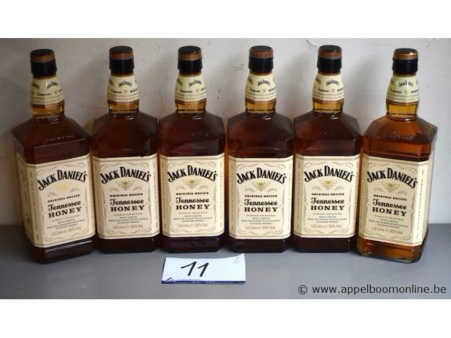 6 flessen à 1ltr whiskey jack daniels tennessee honey 35% - afbeelding 1 van  2