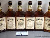 6 flessen à 1ltr whiskey jack daniels tennessee honey 35% - afbeelding 1 van  2