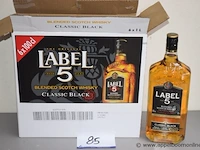 6 flessen à 1ltr whisky label 5 40% - afbeelding 1 van  2