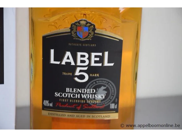 6 flessen à 1ltr whisky label 5 40% - afbeelding 2 van  2