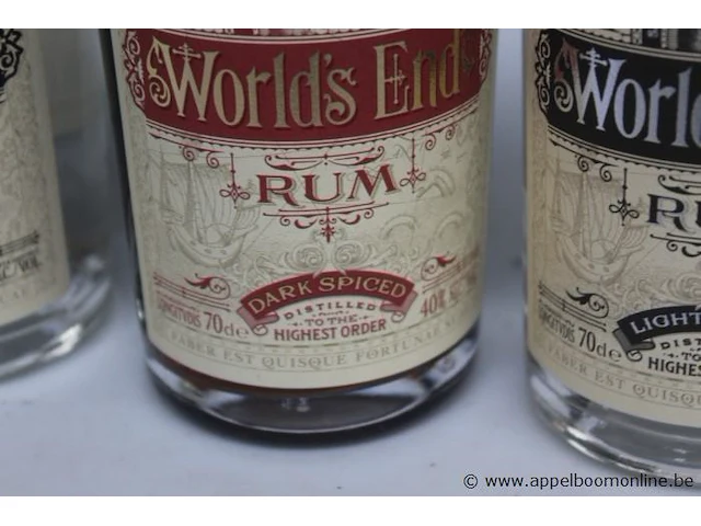 6 flessen à 70cl rum worlds end 37,5% - afbeelding 3 van  3