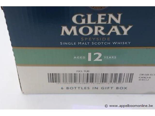 6 flessen à 70cl whisky glen moray 12yrs - afbeelding 2 van  2
