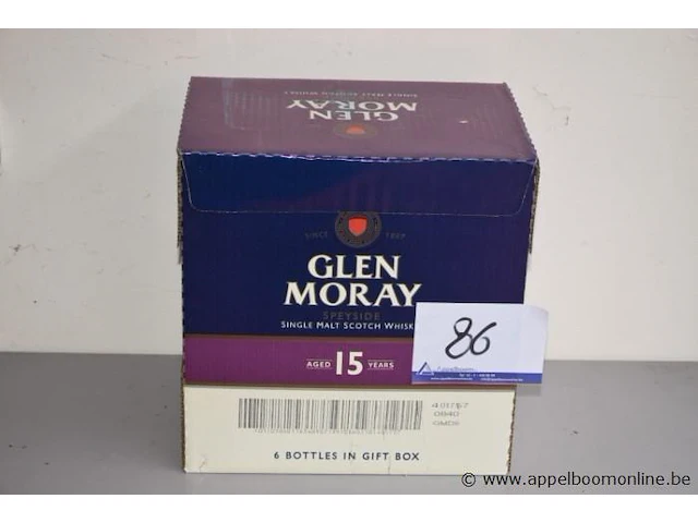 6 flessen à 70cl whisky glen moray speyside 15yr 40% - afbeelding 1 van  2