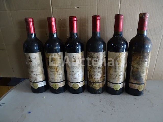 6 flessen bordeaux graves château chantegrive 2002 - afbeelding 2 van  8