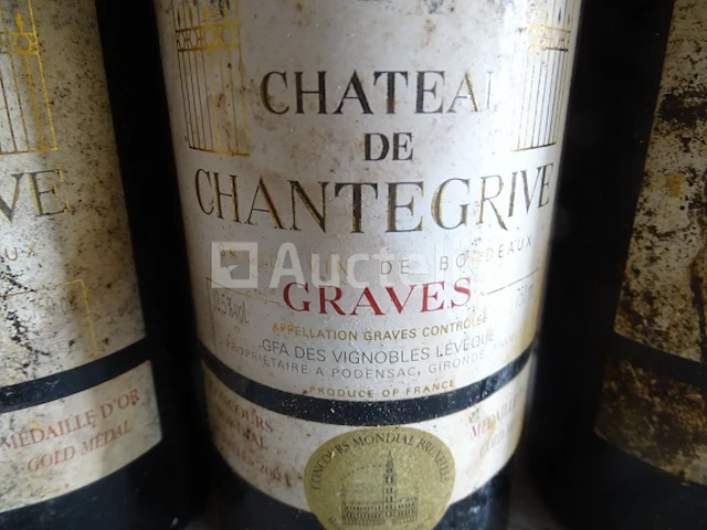6 flessen bordeaux graves château chantegrive 2002 - afbeelding 4 van  8