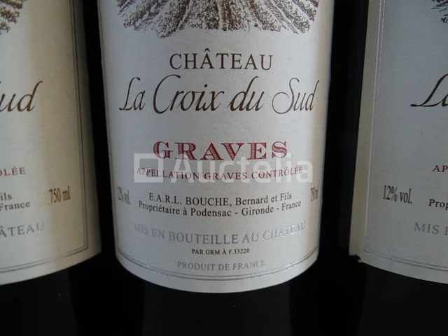 6 flessen bordeaux graves château la croix du sud 2007 - afbeelding 2 van  4