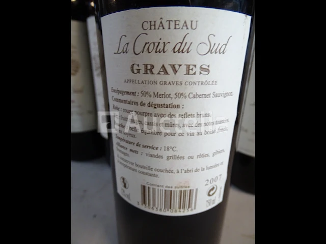 6 flessen bordeaux graves château la croix du sud 2007 - afbeelding 4 van  4