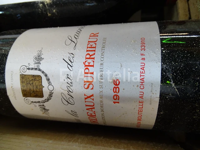 6 flessen bordeaux supérieur château la croix des lauriers 1986 - afbeelding 3 van  6