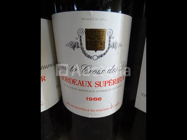 6 flessen bordeaux supérieur château la croix des lauriers 1986 - afbeelding 4 van  6