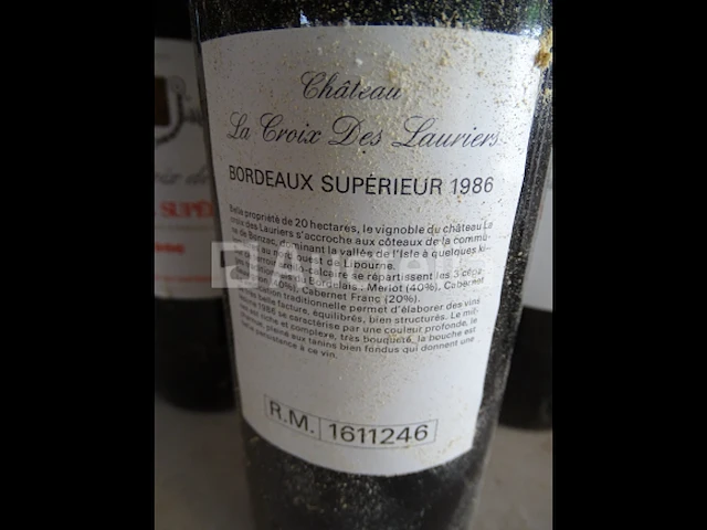 6 flessen bordeaux supérieur château la croix des lauriers 1986 - afbeelding 5 van  6