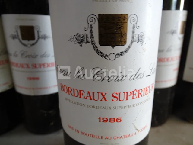 6 flessen bordeaux supérieur château la croix des lauriers 1986 - afbeelding 6 van  6