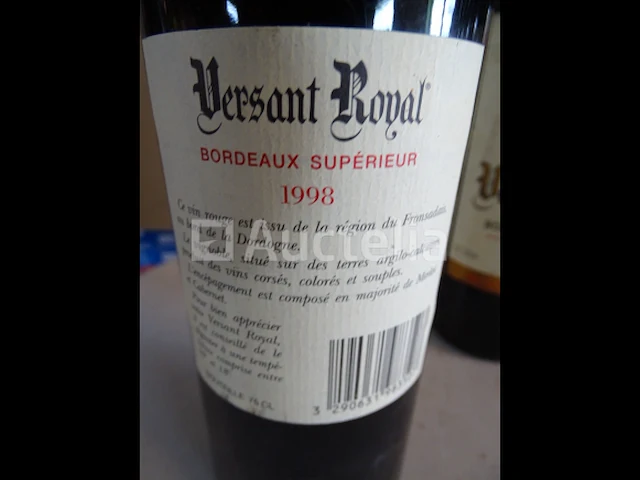 6 flessen bordeaux supérieur versant royal 1998 - afbeelding 3 van  4