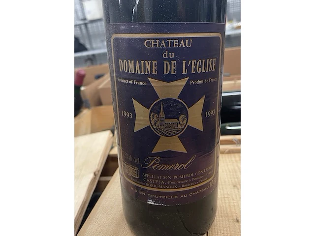 6 flessen château du doaine de l'église pommerd, 1993 - afbeelding 1 van  2