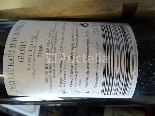 6 flessen château haut-beychevelle gloria saint-julien 2006 - afbeelding 4 van  4