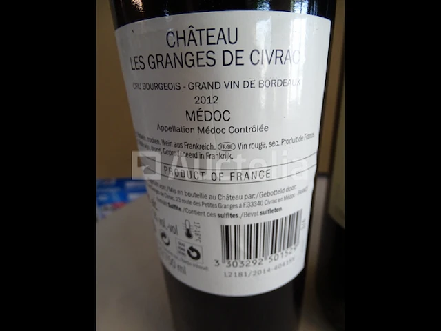 6 flessen château les granges de civrac 2012 médoc cru bourgeois - afbeelding 4 van  4