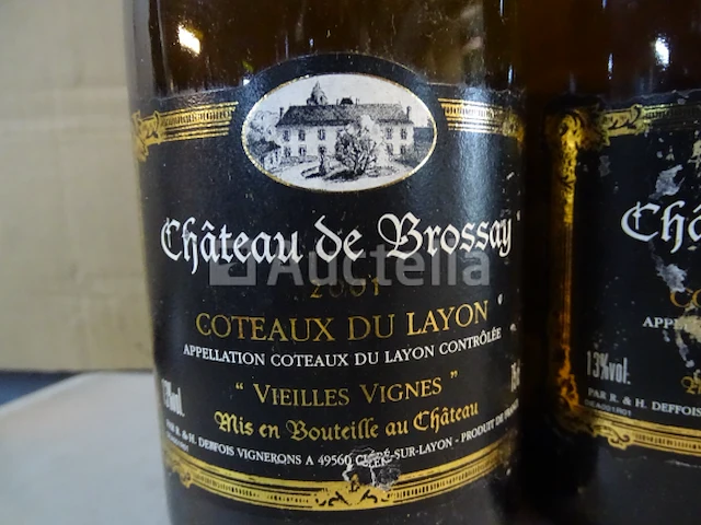 6 flessen côteaux du layon vieilles vignes château de brossay 2001 - afbeelding 1 van  4