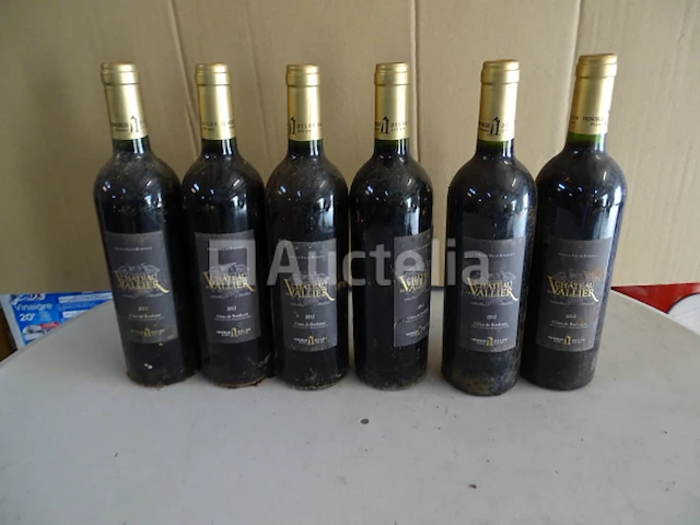 6 flessen côtes de bordeaux château du vallier 2012 - afbeelding 1 van  3