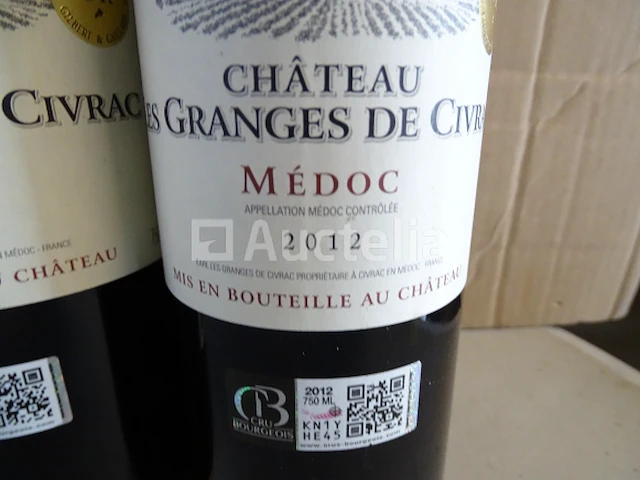 6 flessen cru bourgeois château les granges de civrac 2012 - afbeelding 2 van  4